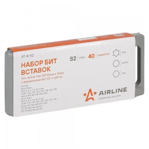 Набор бит вставок TORX, SPLINE, HEX 3/8 30мм и 75мм с держателями бит 1/2 и 3/8  ATB52 AIRLINE