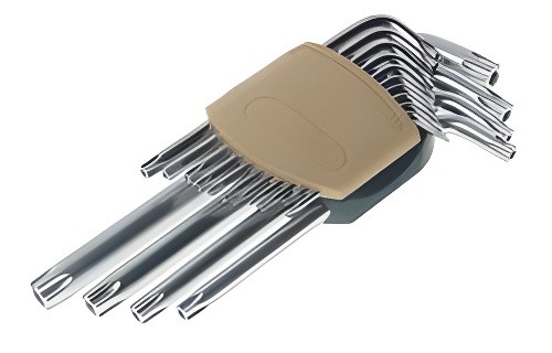 Набор ключей TORX Т6Н-Т60Н Г-образных удлиненных с отверстием 15 предметов с дер RF5151LT ROCK FORCE