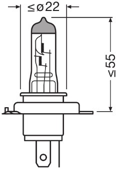 Лампа 12V H4 60/55W P43t +200% 4050К Night Breaker 200 OSRAM 64193NB200 OSRAM