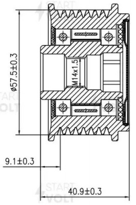 Шкив с обгонной муфтой генер. для а/м Honda CR-V (16-) 2.4i (SGP 2504) SGP 2504 START VOLT