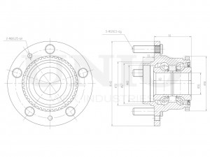 Ступица задняя (с ABS) HUB-20097 UNIO