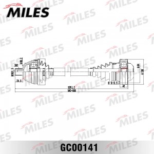 Привод в сборе левый/правый VW T4 2.5TD 95-03 (GKN 302380) GC00141 GC00141 MILES
