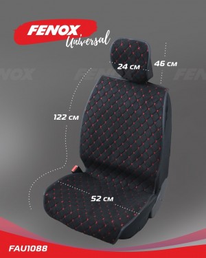 Накидка на сиденье велюр-экокожа черно-красная (2 предм.) (1шт.) Senator FENOX FAU1088 FENOX