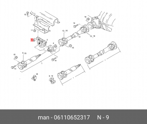 Гайка карданного вала MAN M14*1.5 06110652317 MAN