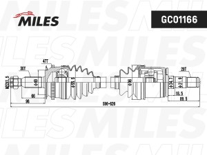 Привод в сборе левый MITSUBISHI L200 IV 2.5D 05- GC01166 GC01166 MILES
