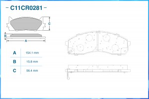 Тормозные колодки передние, Low Metallic C11CR0281 C11CR0281 CWORKS