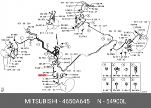 ШЛАНГ ТОРМОЗНОЙ ПЕРЕДНИЙ ЛЕВЫЙ CY4A 4650A645 MITSUBISHI