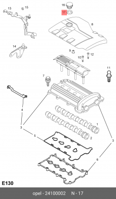 Прокладка OPEL Antara (07-) трубки масляной OE 24100002 GENERAL MOTORS