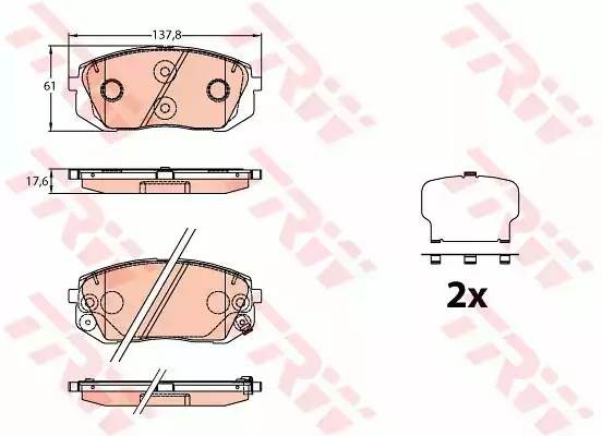 Колодки передние HYUNDAI i40 2015- GDB3640 GDB3640 TRW