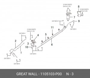 фильтр топливный грубой очистки!\ GW Hover H5 1105103P00 GREAT WALL