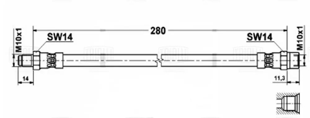 Шланг тормозной задний L=310 мм BF4817 TRIALLI