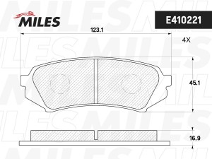 Колодки тормозные задние (без датчика) (Смесь Low-Metallic) (TOYOTA LAND CRUISER E410221 MILES