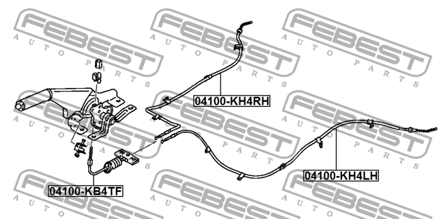 Трос ручника MITSUBISHI L200 05- 04100-KB4TF 04100-KB4TF FEBEST