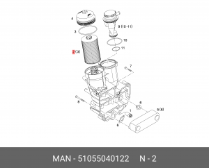 Фильтр масляный MAN TGA,TGS,TGX OE 51055040122 MAN
