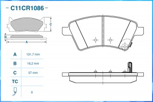 Тормозные колодки передние Low Metallic C11CR1086 C11CR1086 CWORKS