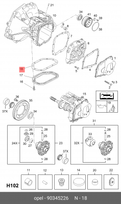 OPEL AGILA/ASTRA/KADETT/VECTRA крышка дифференциала к картеру трансмиссии 90345226 GENERAL MOTORS