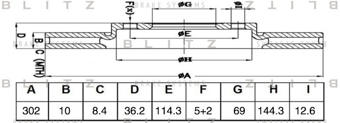 Диск тормозной задний MITSUBISHI ASX/Outlander 10- BS0484 BS0484 BLITZ