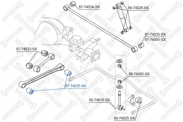 сайлентблок зад. продол. рычага нижн.!\ Nissan Terrano all 87-97 87-74025-SX STELLOX