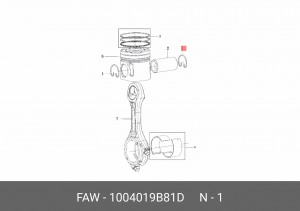 Кольцо стопорное FAW 4180,4250,3310 пальца поршневого OE 1004019B81D FAW