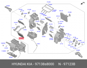 97138S8000 РАДИАТОР ОТОПИТЕЛЯ САЛОНА 97138S8000 MOBIS