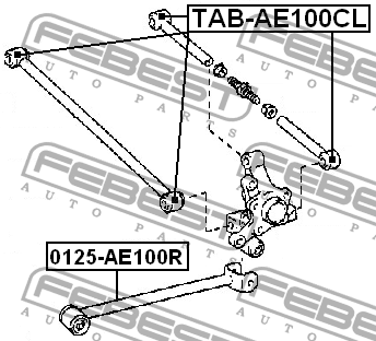 Сайлентблок задн тяги TOYOTA COROLLA AE10#,CE100,EE10# 1991-2001 TAB-AE100CL TAB-AE100CL FEBEST