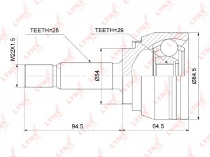 ШРУС наружный подходит для MITSUBISHI Carisma 1.6-1.9D 95-06 CO-7801 CO-7801 LYNXAUTO