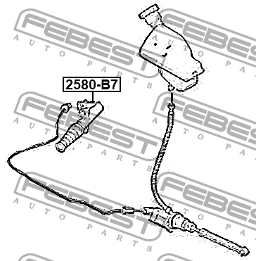 Цилиндр сцепления рабочий 2580-B7 2580-B7 FEBEST