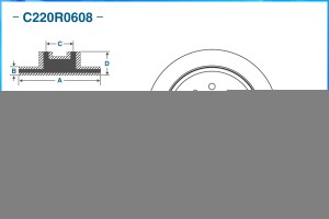 Тормозной диск задний C220R0608 C220R0608 CWORKS