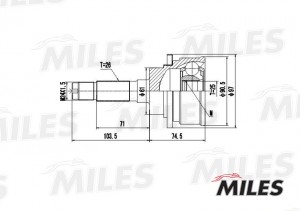 ШРУС наружный FORD RANGER/MAZDA B-SERIE 2.5D 02- (GSP 827017) GA20121 GA20121 MILES