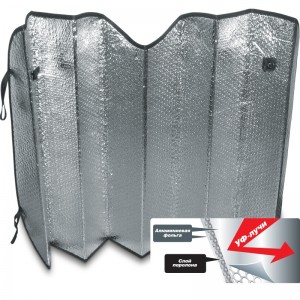 Шторка автомобильная для лобового стекла 145х70см светоотражающая "Single Bubble A07414S AVS