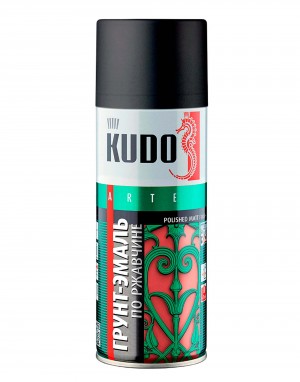Грунт-эмаль по ржавчине черный RAL 9005 аэрозоль 520мл KUDO KU-319005 KUDO