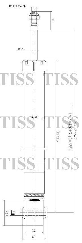 Амортизатор газомасляный задний /343348/ JAA0250 JAA0250 JUST DRIVE