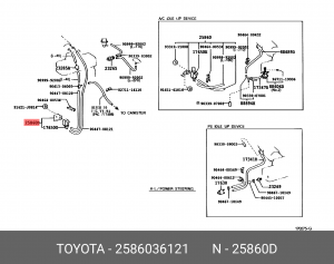 2586036121 Клапан 25860-36121 TOYOTA