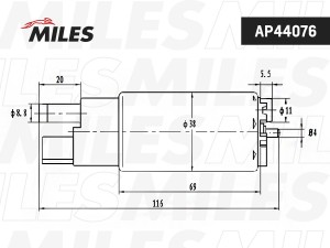 Насос топливный HYUNDAI/KIA/HONDA/NISSAN/MITSUBISHI/ 3bar (BOSCH 0580453470) AP4 AP44076 MILES