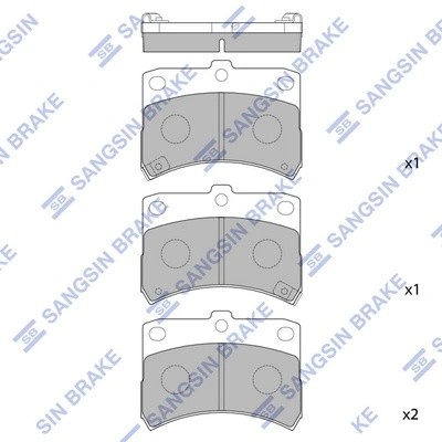 Колодки тормозные DAIHATSU Cuore (98-03) передние (4шт.) SANGSIN SP1594 SANGSIN
