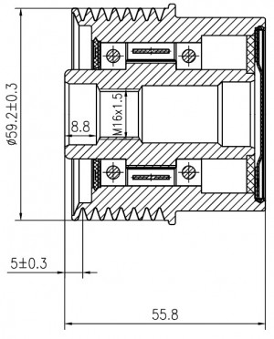 Шкив с обгонной муфтой генер. для а/м Ford Transit (00-) 2.4TDCi (M16x1,5) (59*5 SGP 1020D START VOLT