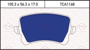Колодки тормозные дисковые задние AUDI Q3 11-VW Passat/Passat CC/Sharan/Tiguan 0 TCA1168 TATSUMI