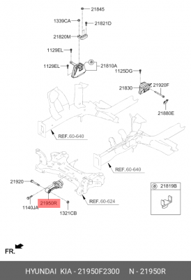 Опора двигателя HYUNDAI Elantra (19-) передняя OE 21950F2300 HYUNDAI KIA