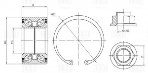Подшипник ступицы для а/м Mazda CX-7 07- перед. кмпл:подш./стоп.кол./гайка CS 25 CS2571 TRIALLI