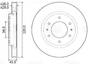 Диск торм. Mitsubishi Pajero Sport (15-) перед. d=320 (DF 084513)  2шт DF084513 TRIALLI