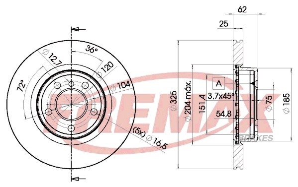 диск тормозной передний!\ BMW X3 2.5-3.0D 04> BD2217 FREMAX