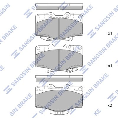 Колодки тормозные TOYOTA Land Cruiser (J80,J90),4Runner,Hilux передние (4шт.) SA SP1420 SANGSIN