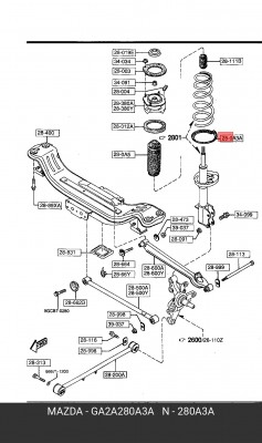 ПРОКЛАДКА ПРУЖИНЫ (ЭМИРАТЫ3) GA2A-28-0A3A MAZDA