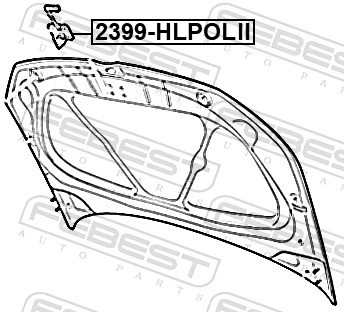 Защелка замка капота 2399-HLPOLII 2399HLPOLII FEBEST