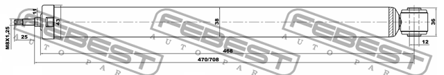 Амортизатор задний FORD FOCUS CB4 2008-2011 21656586R 21656586R FEBEST