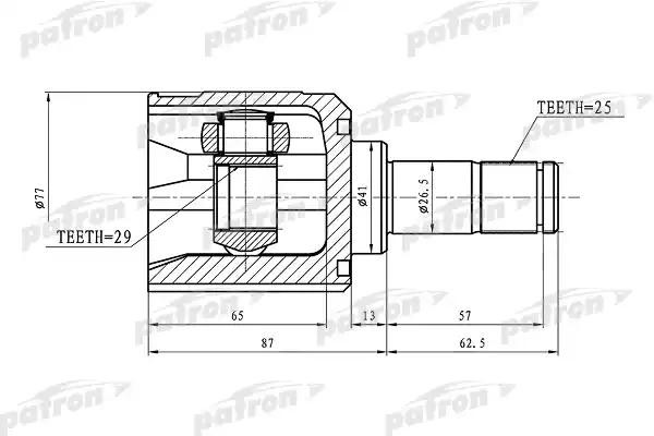 ШРУС внутренний MITSUBISHI Lancer (07-14) комплект PATRON PCV1392 PATRON