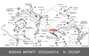 Болт с двухгранной головкой 55226-AG01A 55226AG01A NISSAN