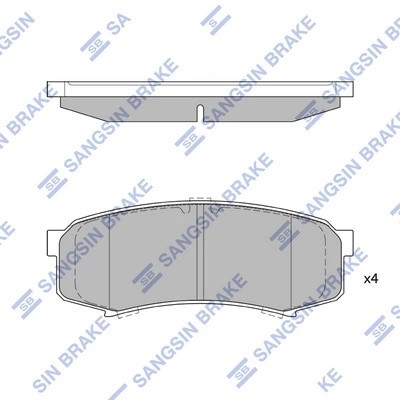 Колодки тормозные дисковые Toyota Land Cruiser 4.2D 90 SP2040 SP2040 SANGSIN