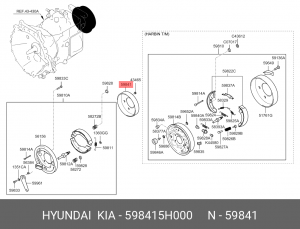 Барабан тормозной HYUNDAI HD65,72,78,County КПП-M035S5 стояночного тормоза OE 598415H000 HYUNDAI KIA
