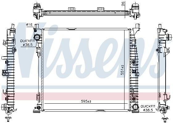 Радиатор MERCEDES GL-CLASS X 166 (12-) GL 350 CDI BLUETEC (+) 67188 67188 NISSENS